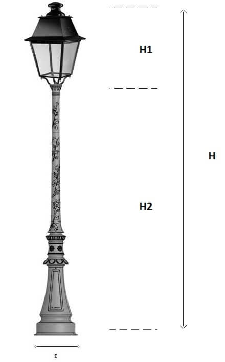 Lampadaire en fonte L